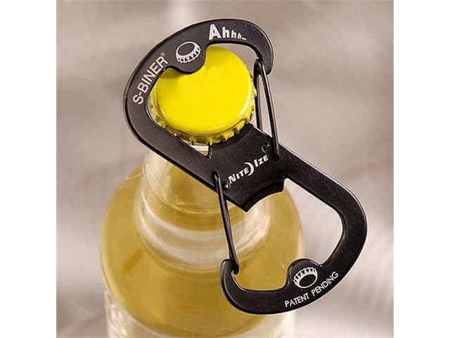 NITE IZE SBO-03-01 S-Biner Key Clip, 1 11/16 in Ring Size, Black