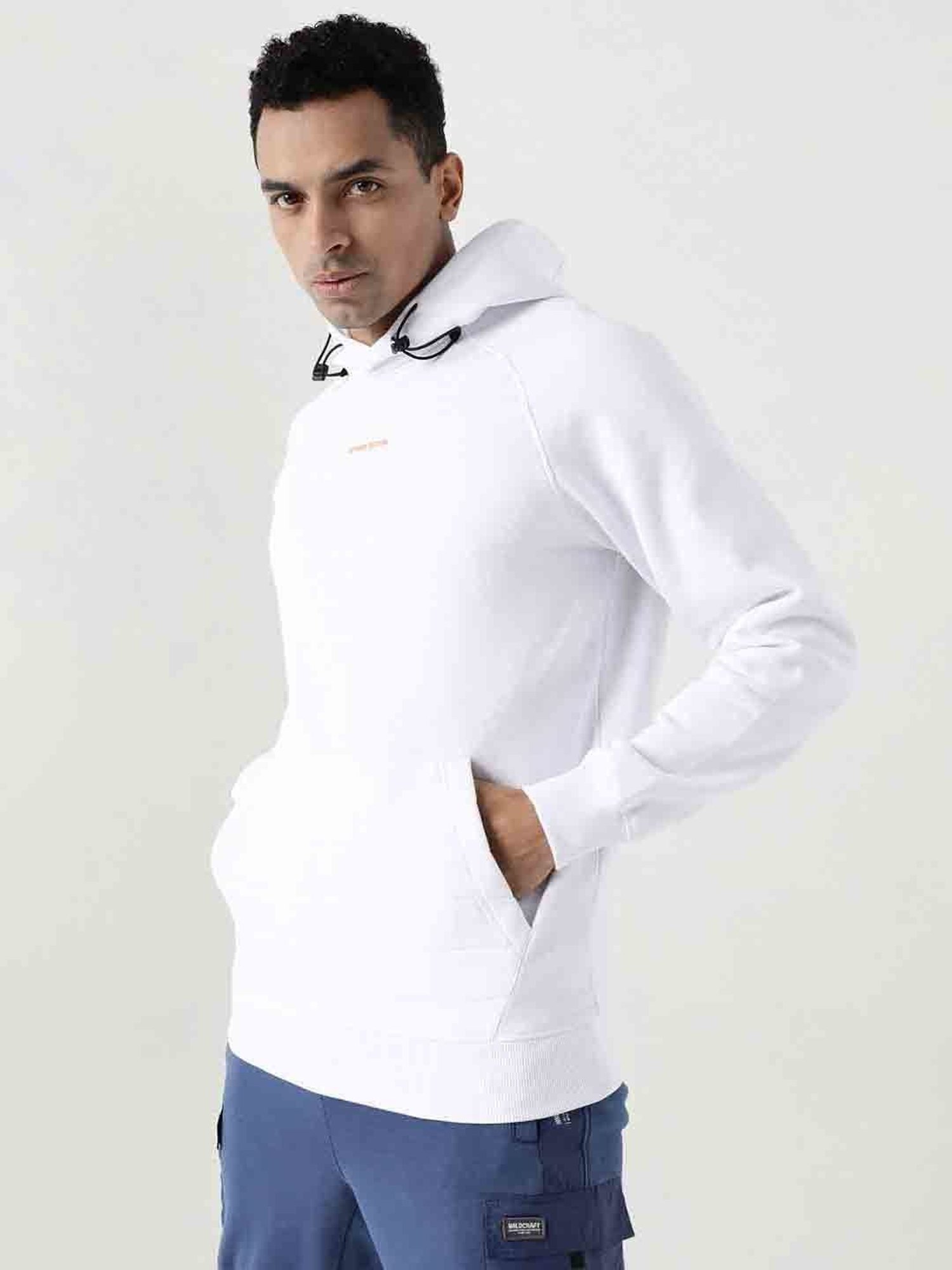 Wildcraft White Regular Fit Printed Hooded Sweatshirt