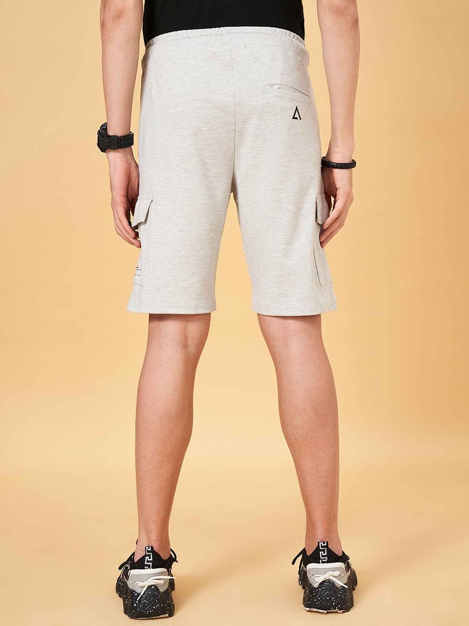 Street 808 by Pantaloons Grey Regular Fit Cargo Shorts