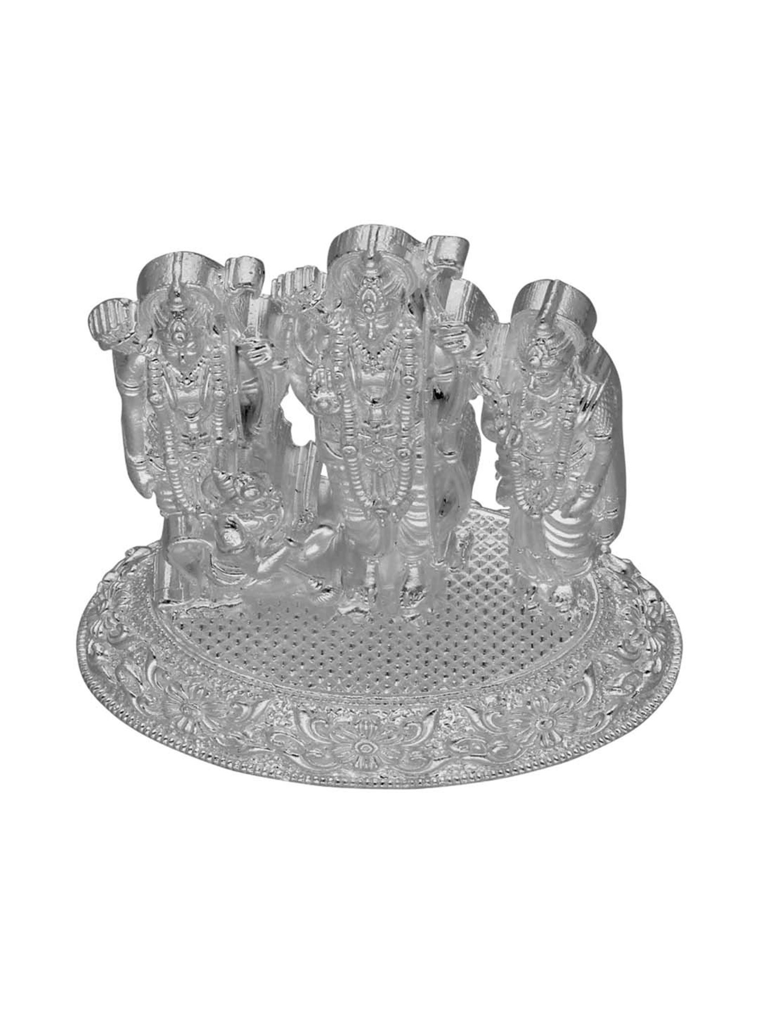 Sri Jagdamba Pearls 0.8 Silver Ram Lakshman Sita Idol