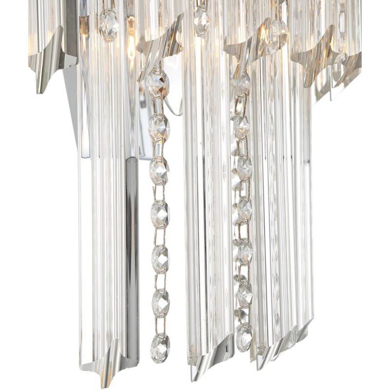 Vienna Full Spectrum Modern Wall Light Sconce Chrome Hardwired 14 1/2" High Fixture Crystal Accents for Bedroom Bathroom Hallway