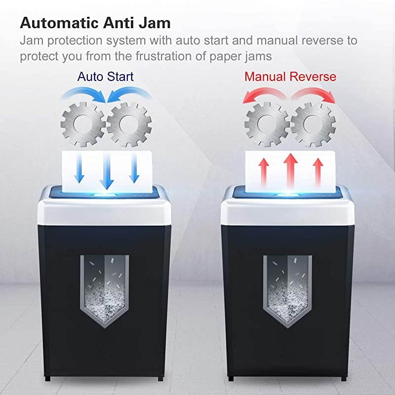 14-Sheet Cross-Cut Heavy Duty Paper Shredder, 30-Minute Continuous Running Time, Credit Card/Staples Shredders for Office, Quiet Shredding Machine with Jam Proof System (C169-B)