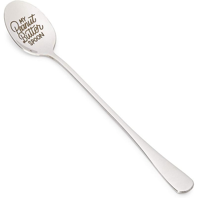 "My Peanut Butter" Spoon Stainless Steel Engraved Spoon Gift, Soup Spoon, Coffee Spoon (7.8 in.)