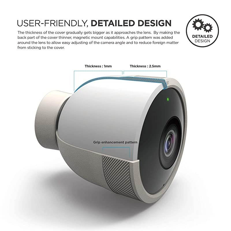 Google Nest Cam Outdoor Cover (Classic White, 2Pcs x 2Set) - Lite Package, All Weather Protective Cover, Protection, Blending in, Easy Installation