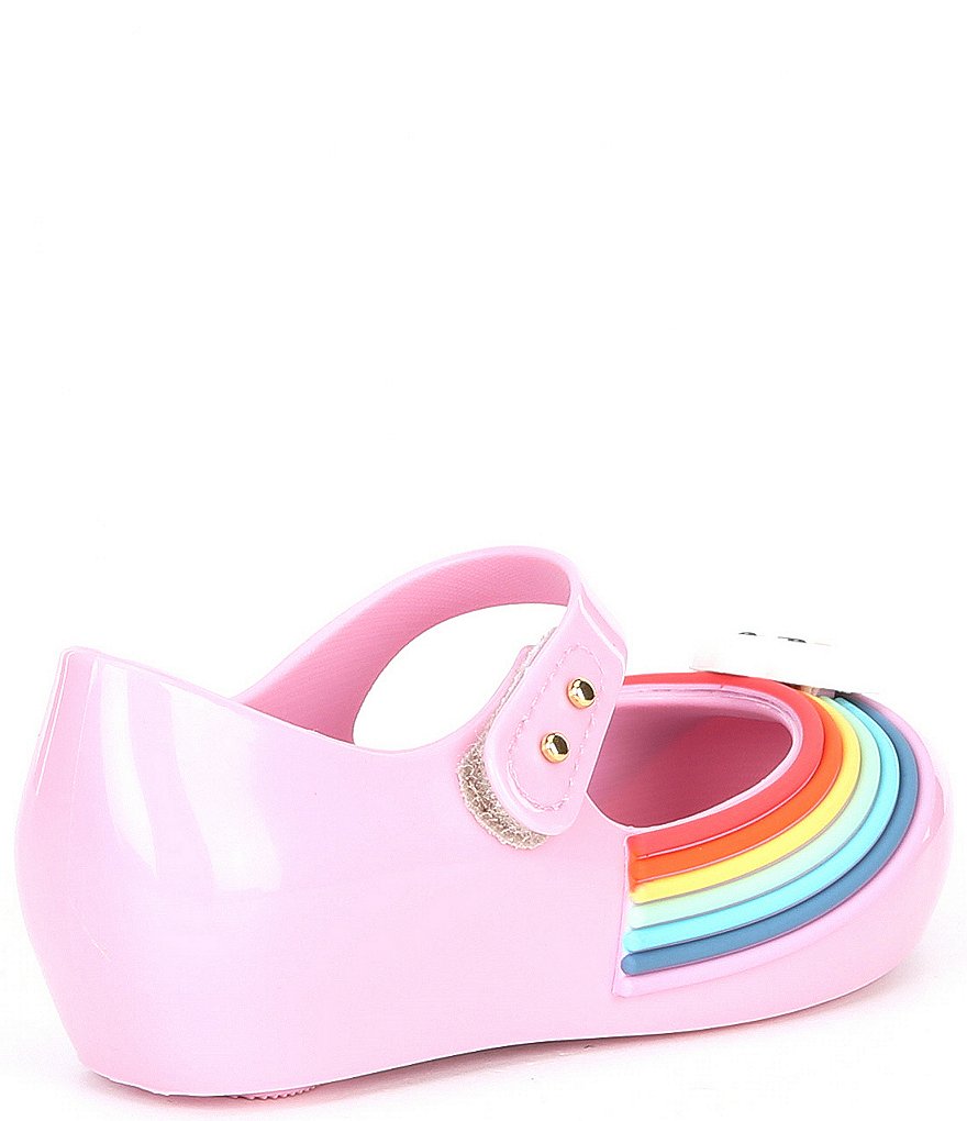 Mini Melissa Girl's Mini Ultra Girl Sunny Day Cloud And Rainbow Detail Mary Janes (Toddler)