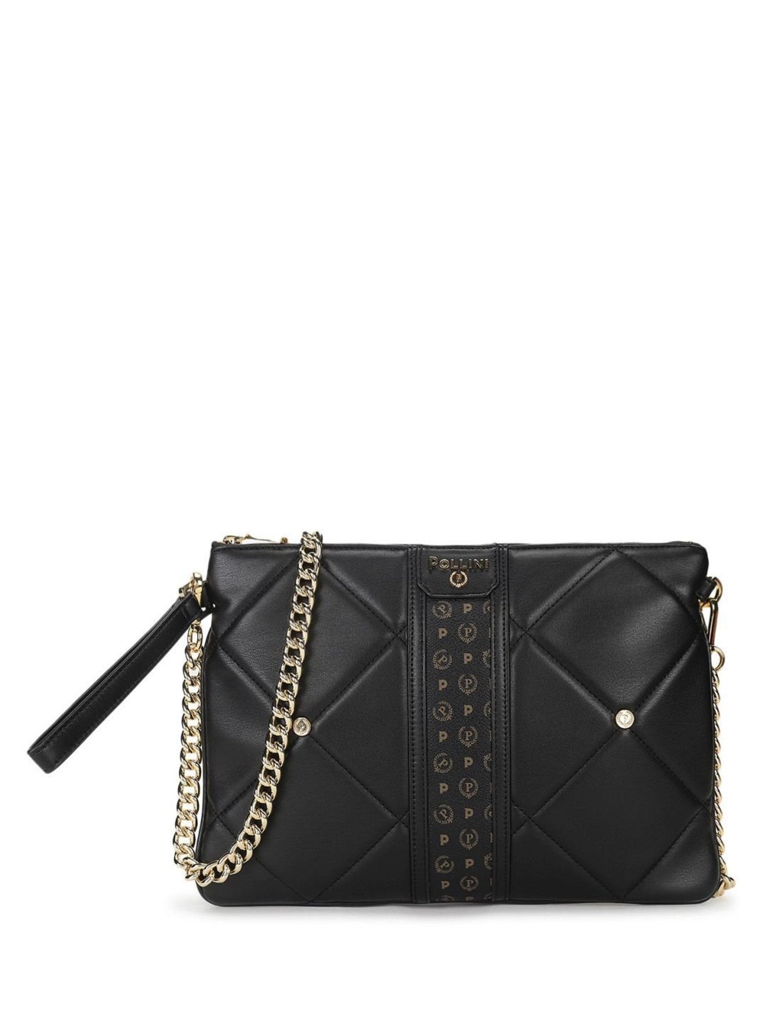Pollini Black Quilted Small Shoulder Bag