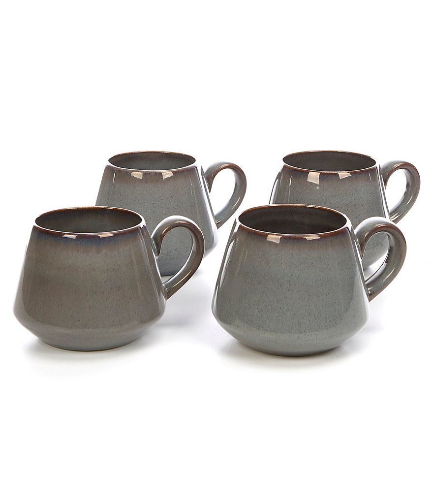 Noble Excellence Aurora Collection Glazed Mugs, Set of 4