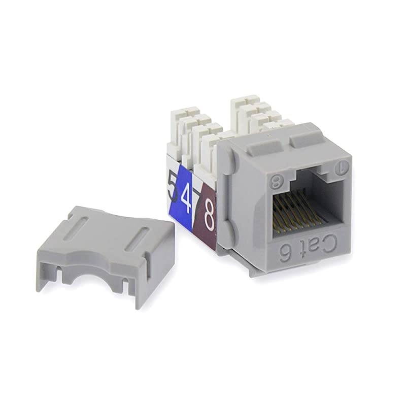 Cat6 RJ45 110 Type Keystone Jack 10Pack Gray