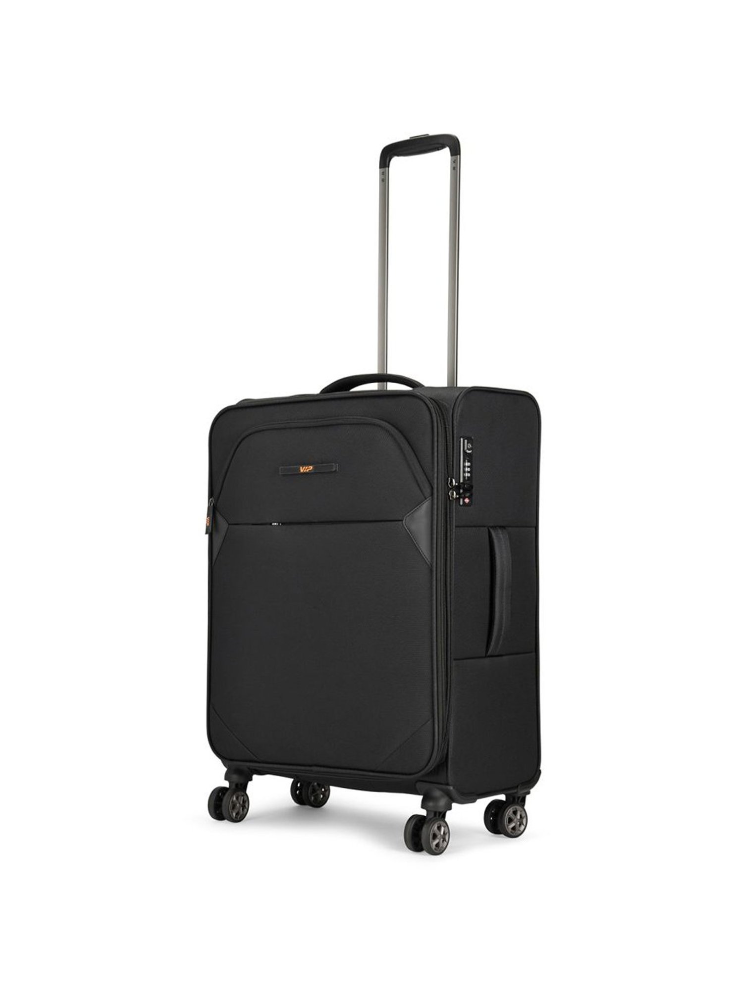 VIP Black 8 Wheels Medium Soft Cabin Trolley Bag 42.5 cm