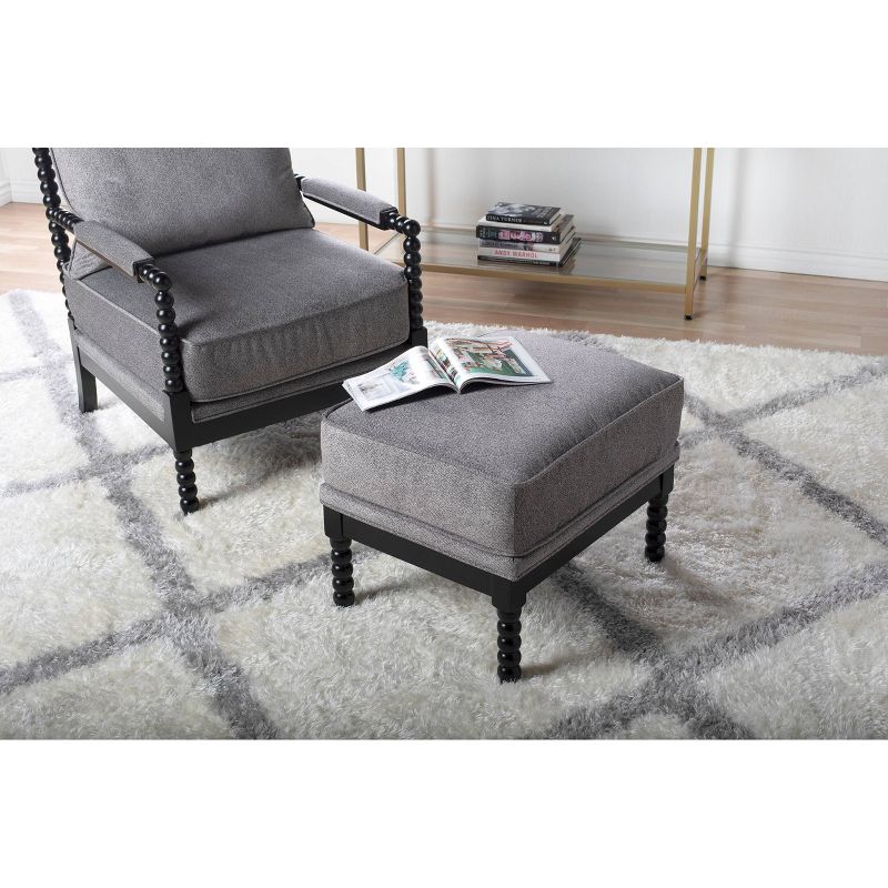 Colonnade Spindle Square Ottoman Pewter - Studio Designs Home