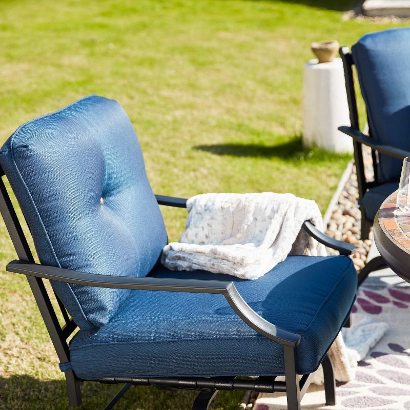 5pc Conversation Patio Set with Fire Pit Blue - Patio Festival