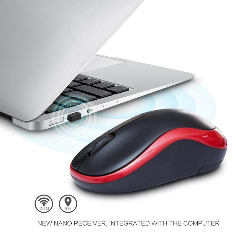 Logitech M186 Mouse Optical Ergonomic 2.4GHz Wireless USB 1000DPI Mice Opto-electronic Both Hands Mouse for Office Home Laptop red
