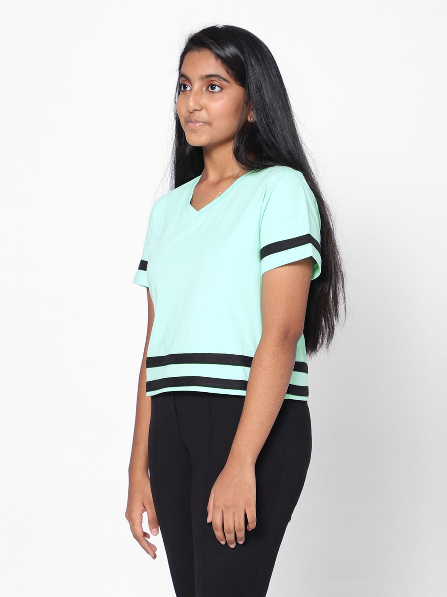 TeenTrums Girls Green Solid Top