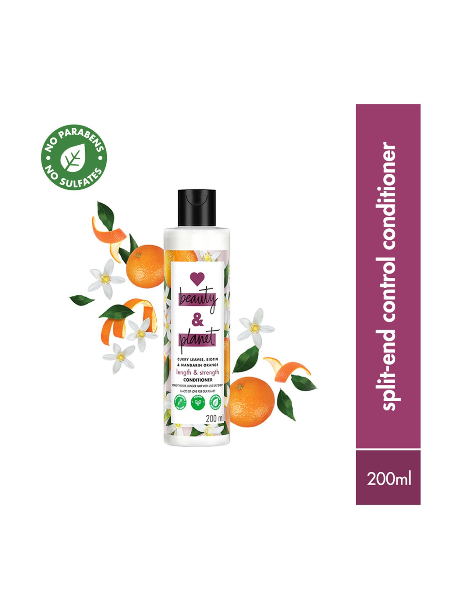 Love Beauty & Planet Curry Leaves, Biotin & Mandarin Orange Paraben Free Conditioner - 200 ml