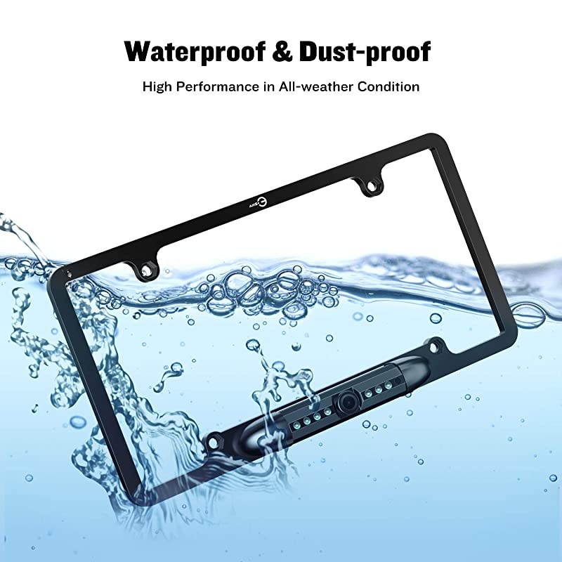 Backup Camera, License Plate Frame Car Rear View Camera with 170 Degree Viewing Angle & 7 Bright LED,  Universal Night Vision Waterproof High Sensitive Vehicle Reverse Camera