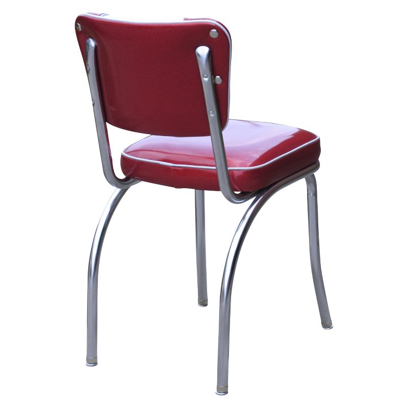 Set of 2 V Back Diner Chair Red
