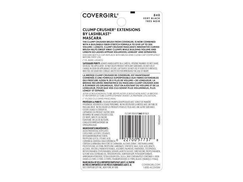 COVERGIRL Clump Crusher Extension Mascara 830 Very Black .44 fl oz