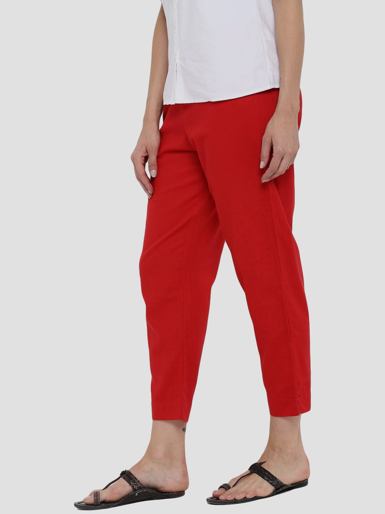 Sringam Maroon Cotton Pants