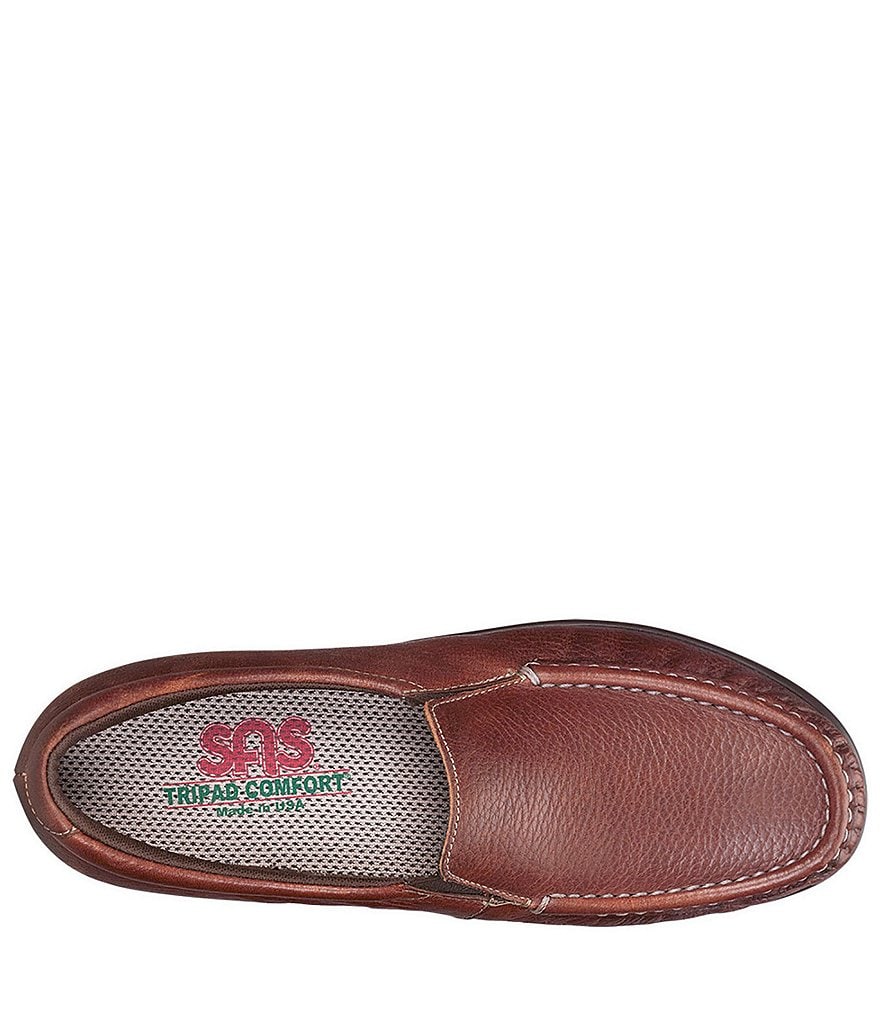 SAS Twin Leather Moc Toe Loafers