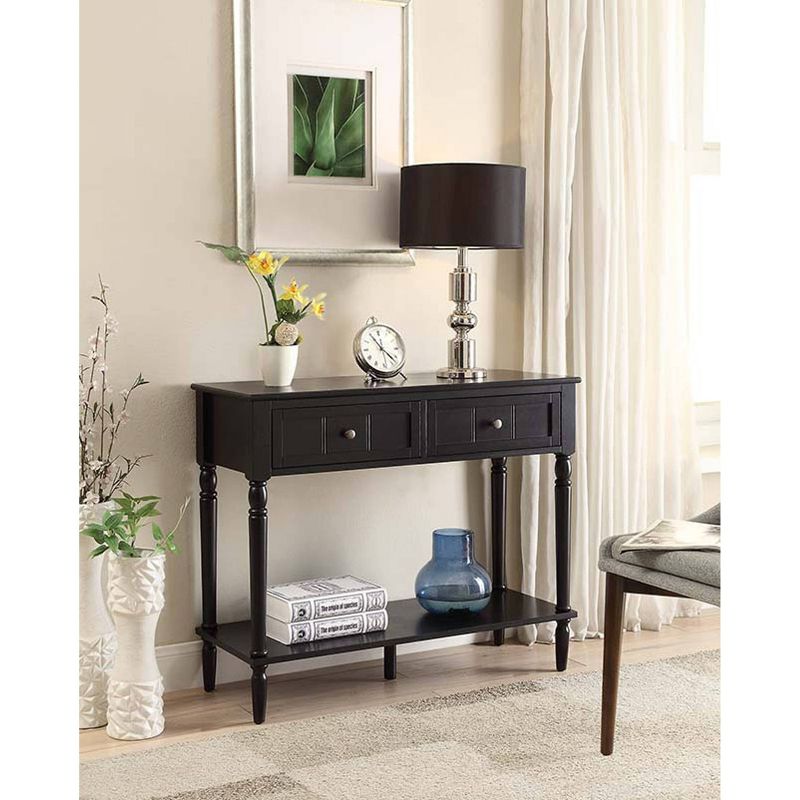 French Country Two Drawer Hall Table Black - Breighton Home