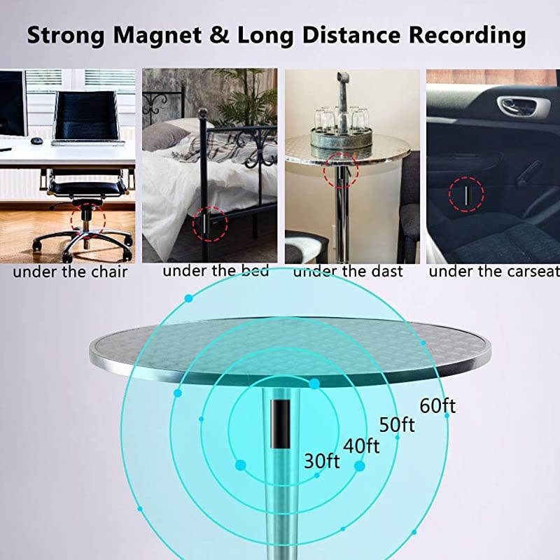 Voice Activated Recorder 32GB Super Long 800 Hours Recording Capacity 365 Standby Battery Audio Sound Recording Continuous Listening Device with Strong Magnetic