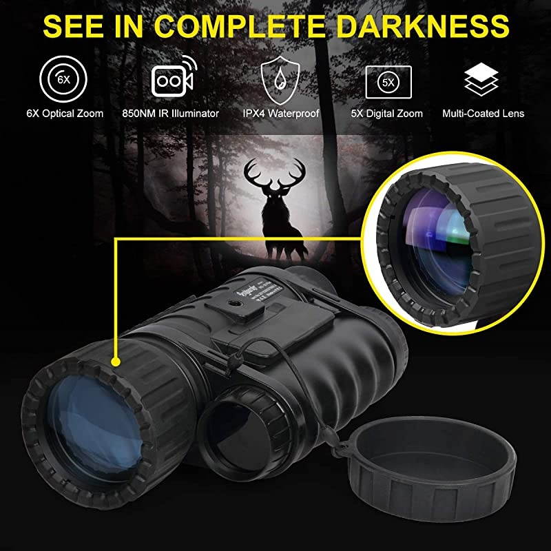 Infrared HD Night Vision Monocular with WiFi, WG-50 Plus,6-30X50MM Smart Digital Hunting Gear Can Takes 5mp Photo 720 Video from 1300ft Distance in Complete Darkness