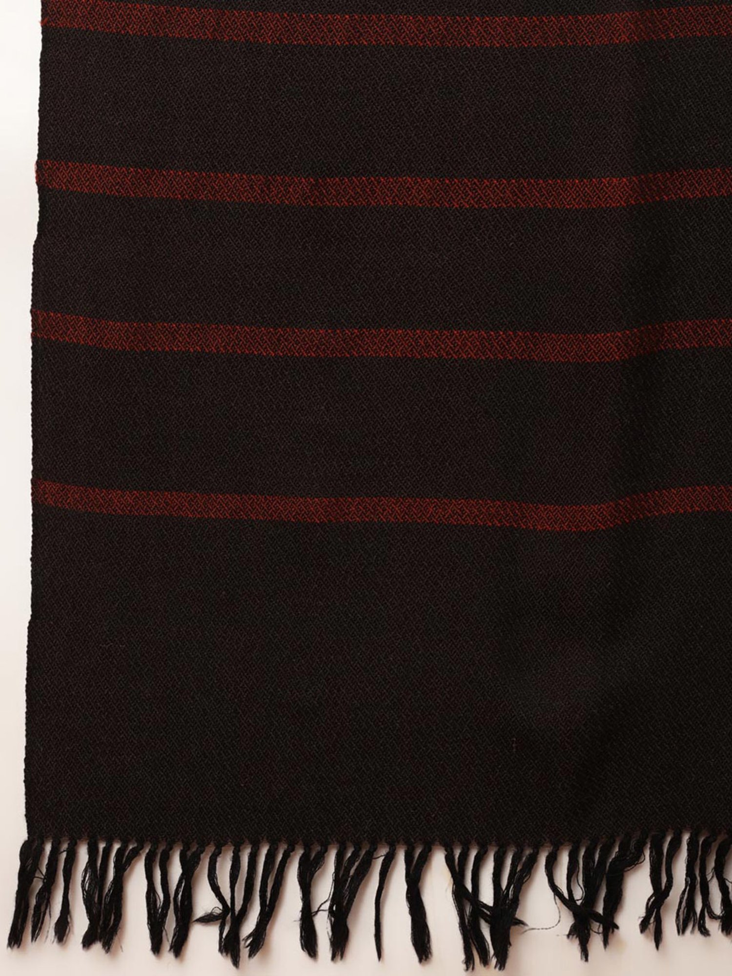 Fabindia Dark Brown Striped Shawl