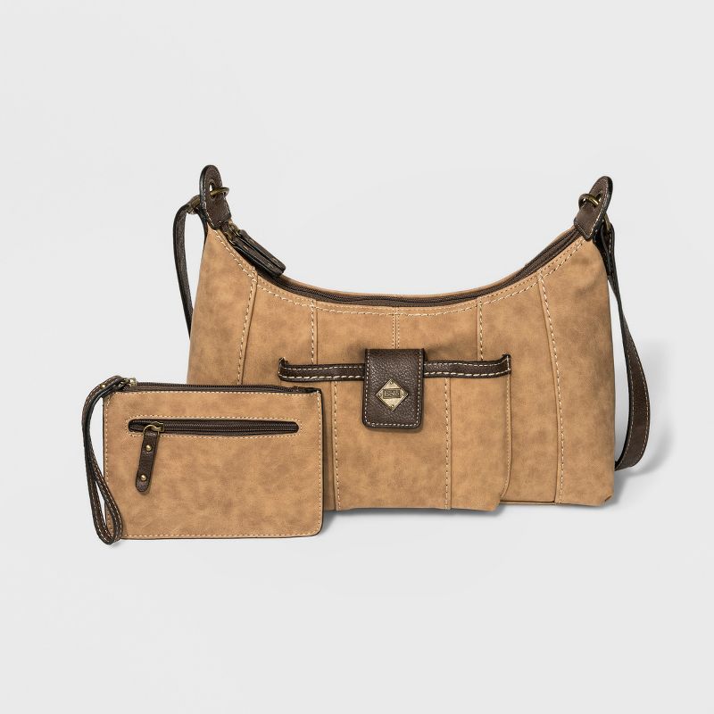Bolo Zip Closure Leather Montville Crossbody Bag - Brown