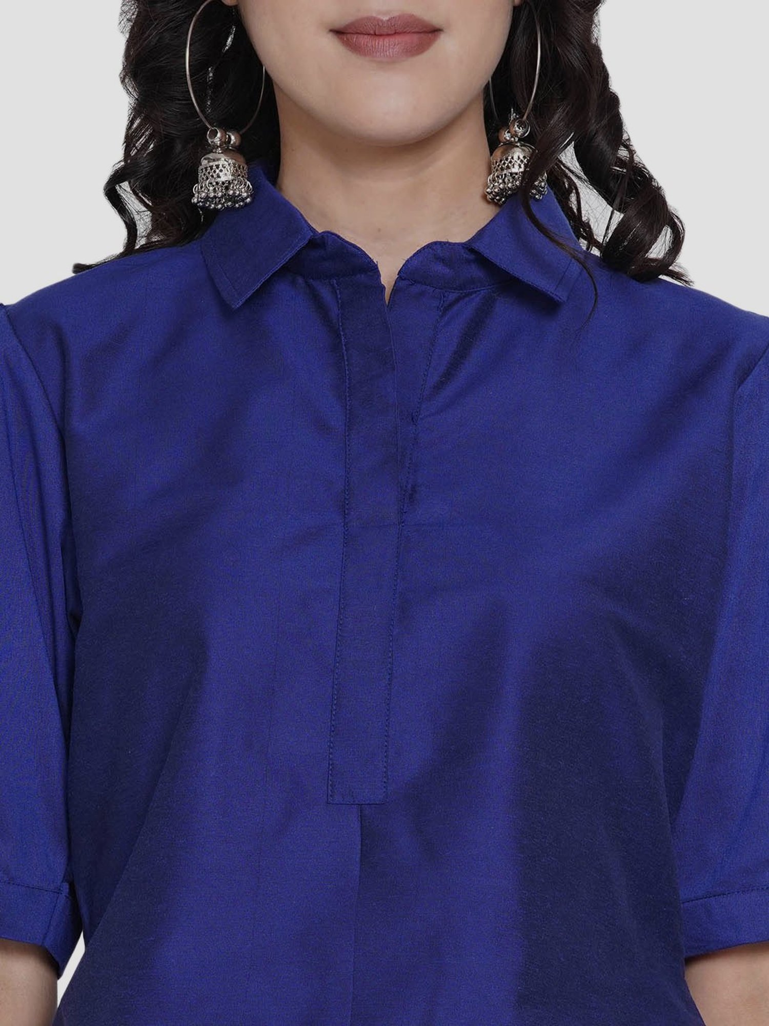 Women Republic Blue & White Top Skirt Set