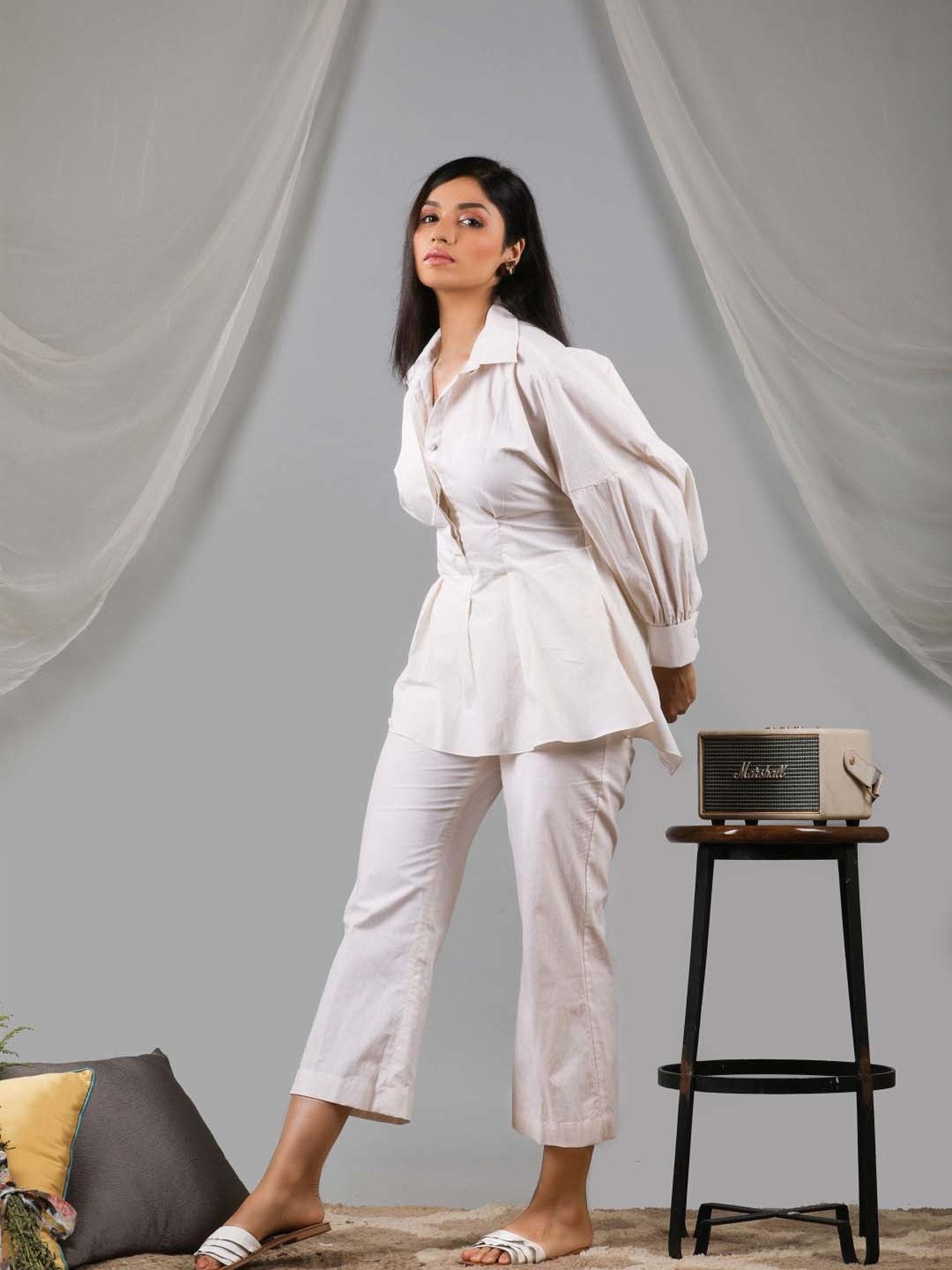KAORI BY SHREYA AGARWAL Off-White Cotton Co-Ords Set