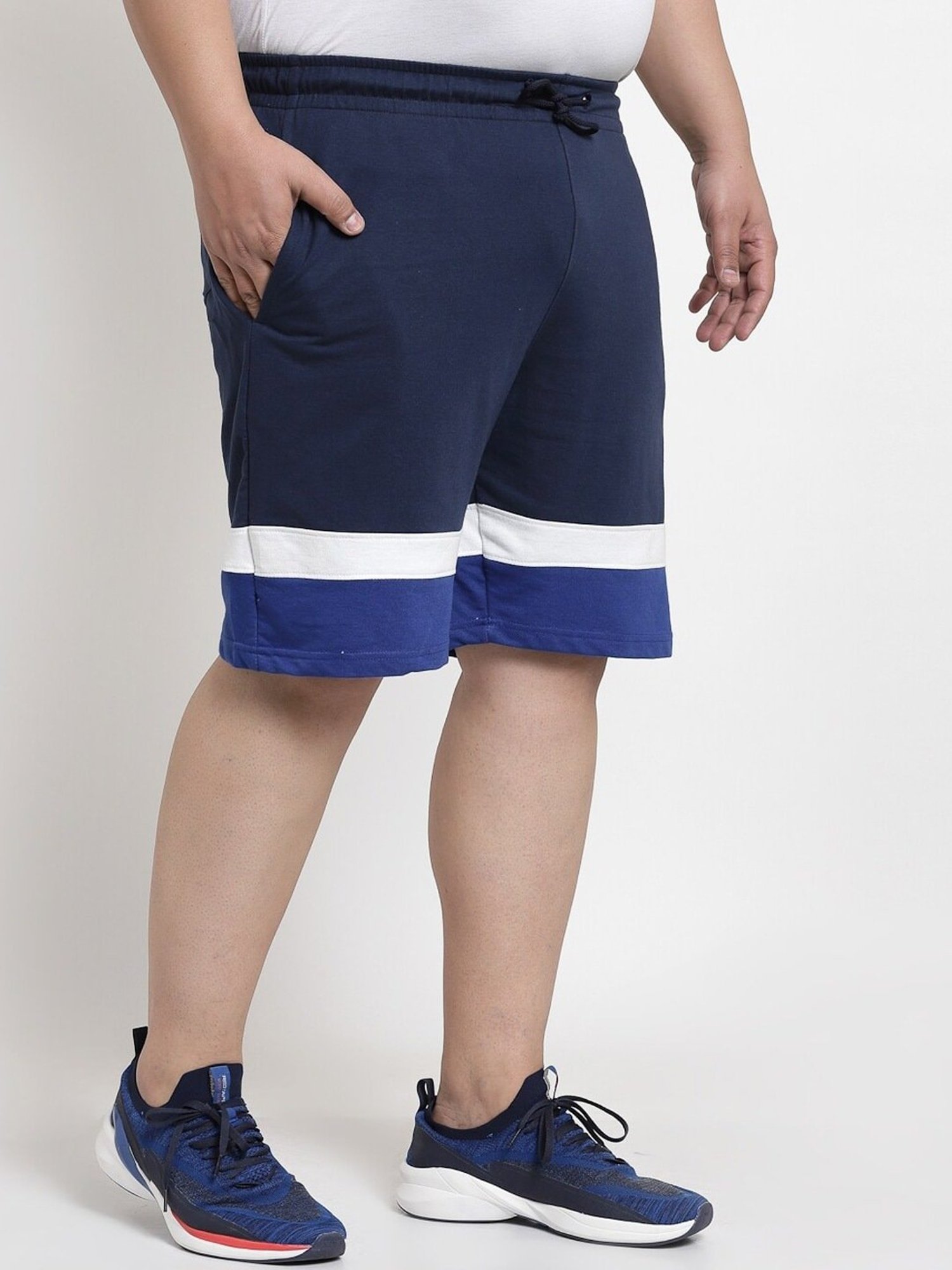 Melon by PlusS Blue Cotton Regular Fit Plus Size Shorts