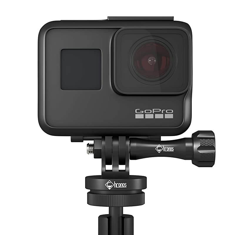 Aluminum Alloy CNC Metal GoPro Tripod Adapter/Monopod Mount with Aluminum CNC Thumbscrew for GoPro Max, GoPro Hero 9, Go Pro Hero 8, 7, 6, 5, 4, and DJI Osmo Action