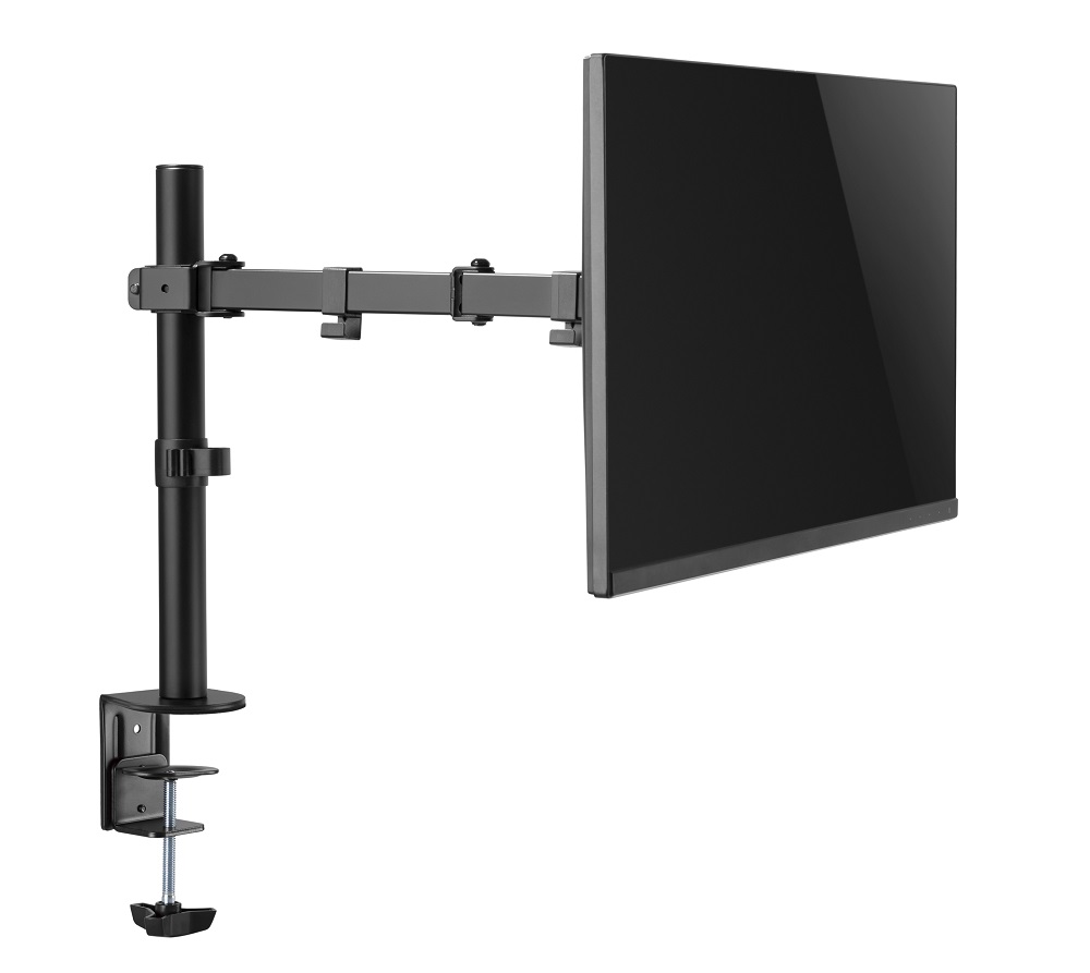 Amer Mounting EZCLAMP | Single Monitor Economical Articulating Arm | Supports 17&rdquo; - 32" Monitors