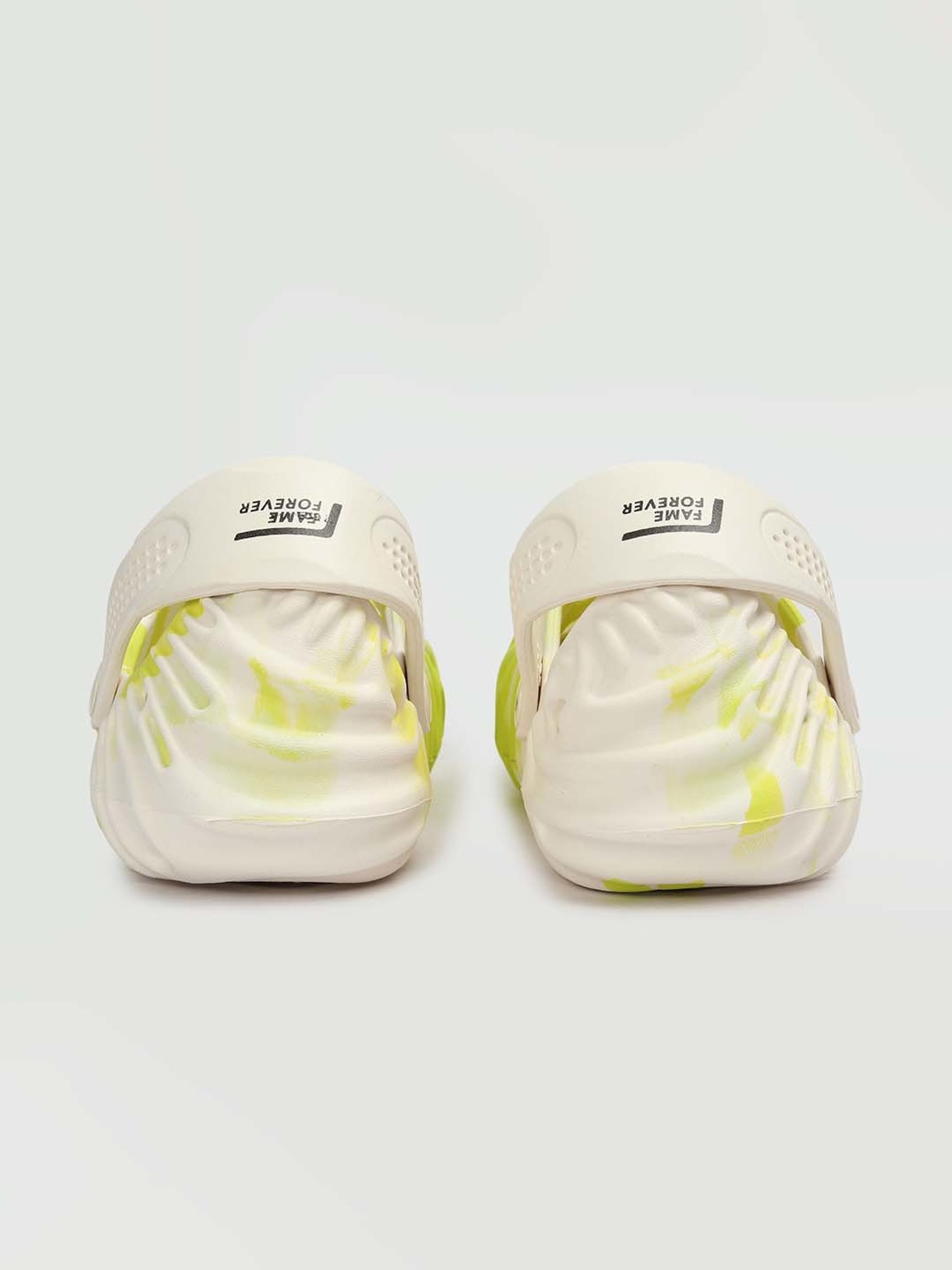 Fame Forever by Lifestyle Kids Off-White & Yellow Back Strap Clogs