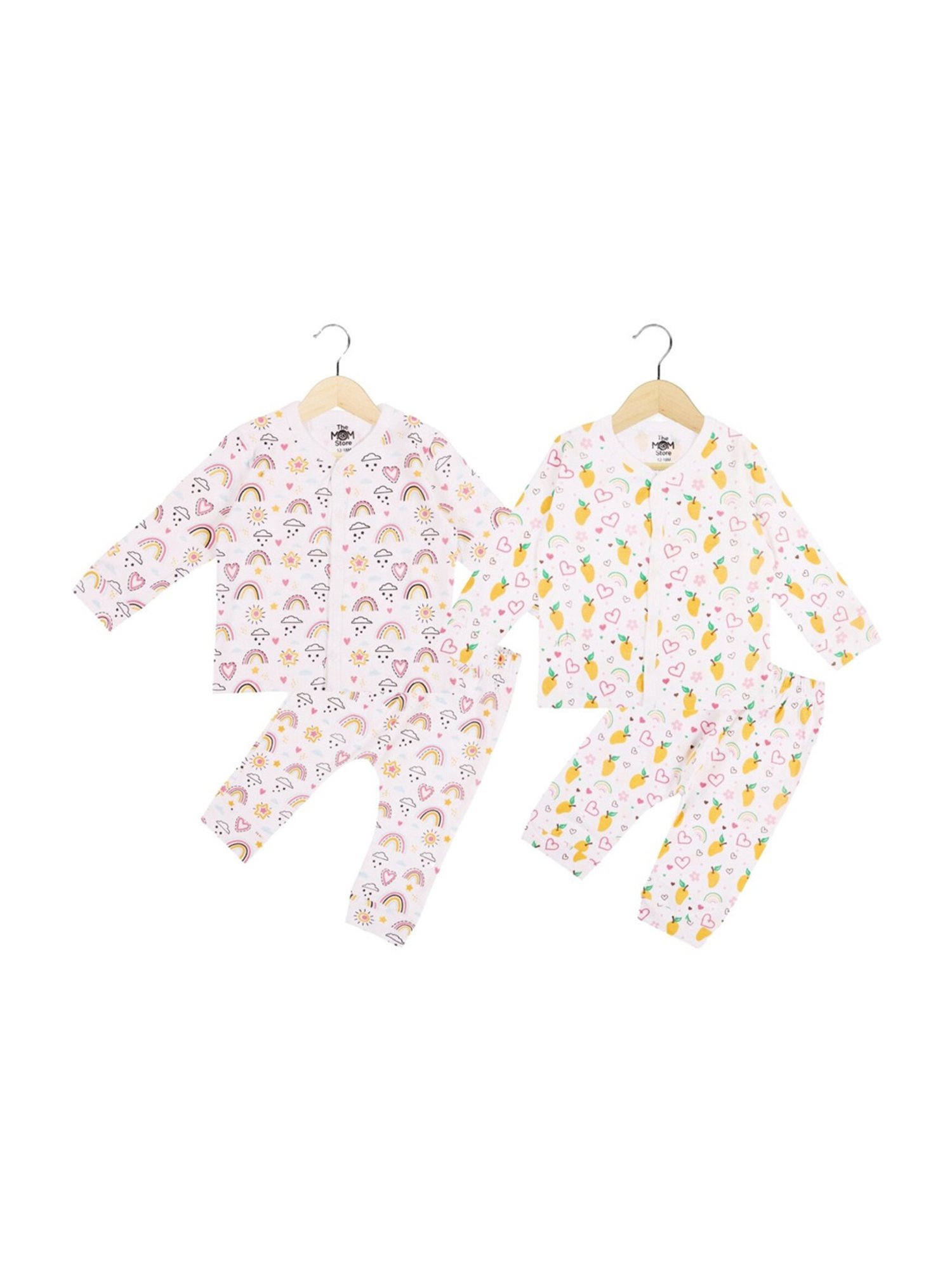 The Mom Store Boys Multicolor Cotton Printed Full Sleeves Top Set