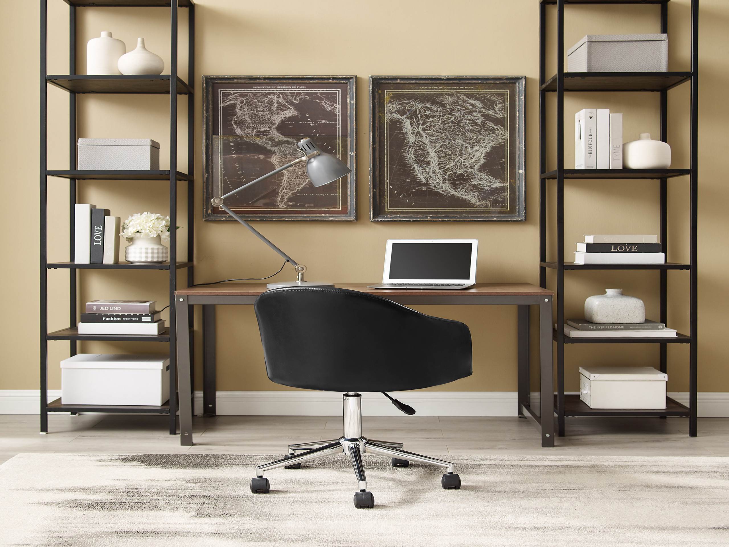 Art Leon Modern Adjustable Height Computer Desk Chair With Swivel Base For Home  Office