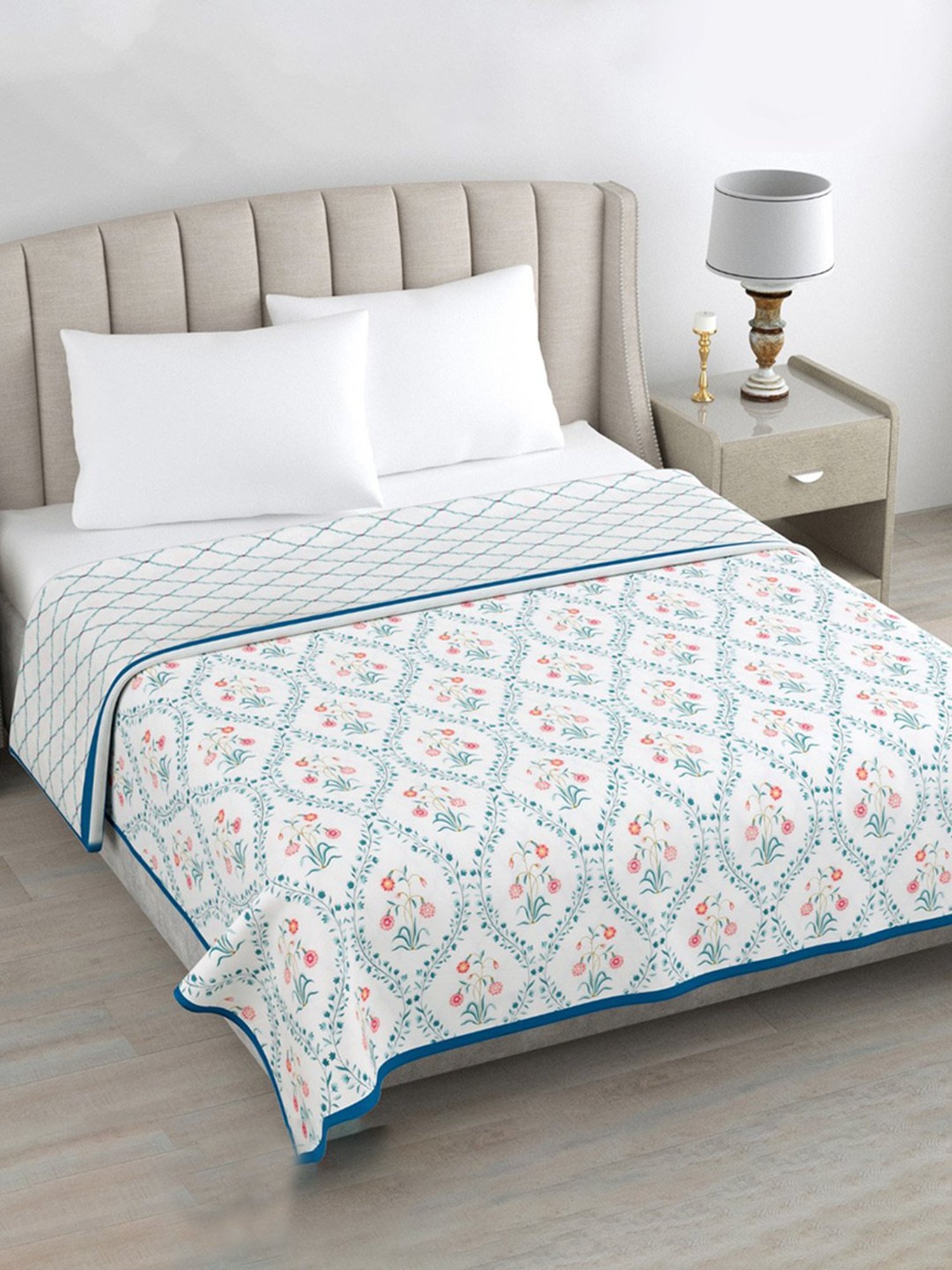 Haus & Kinder Printed Floral Multicolor Cotton Single Dohar