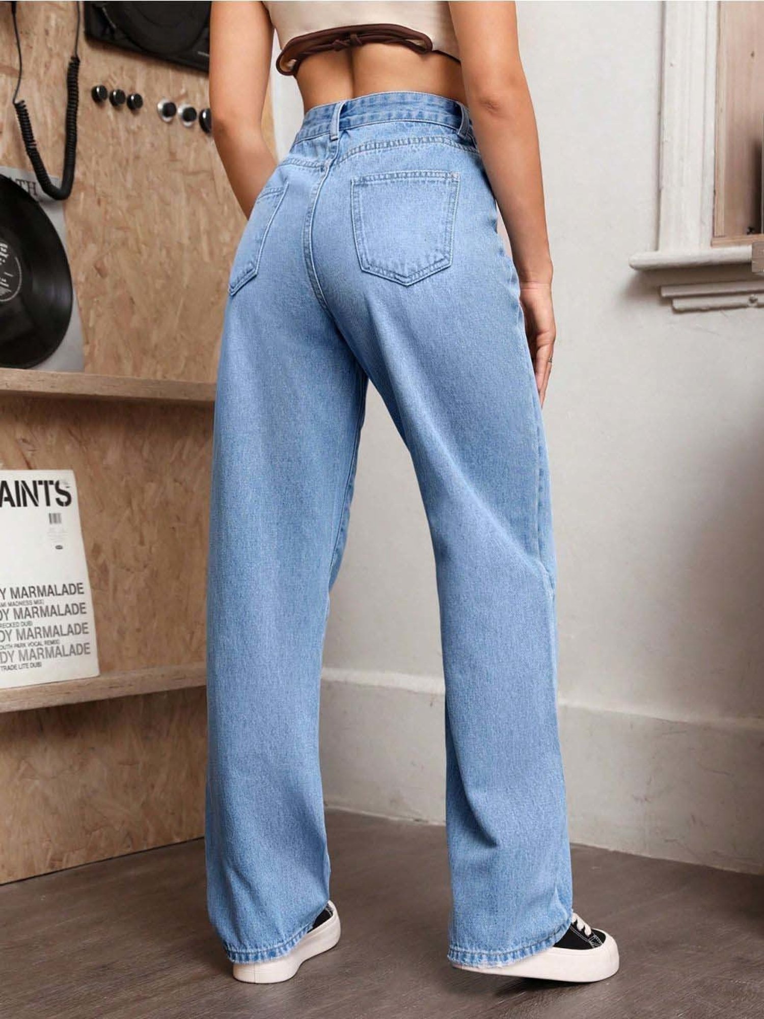 Kotty Blue High Rise Wide Leg Jeans