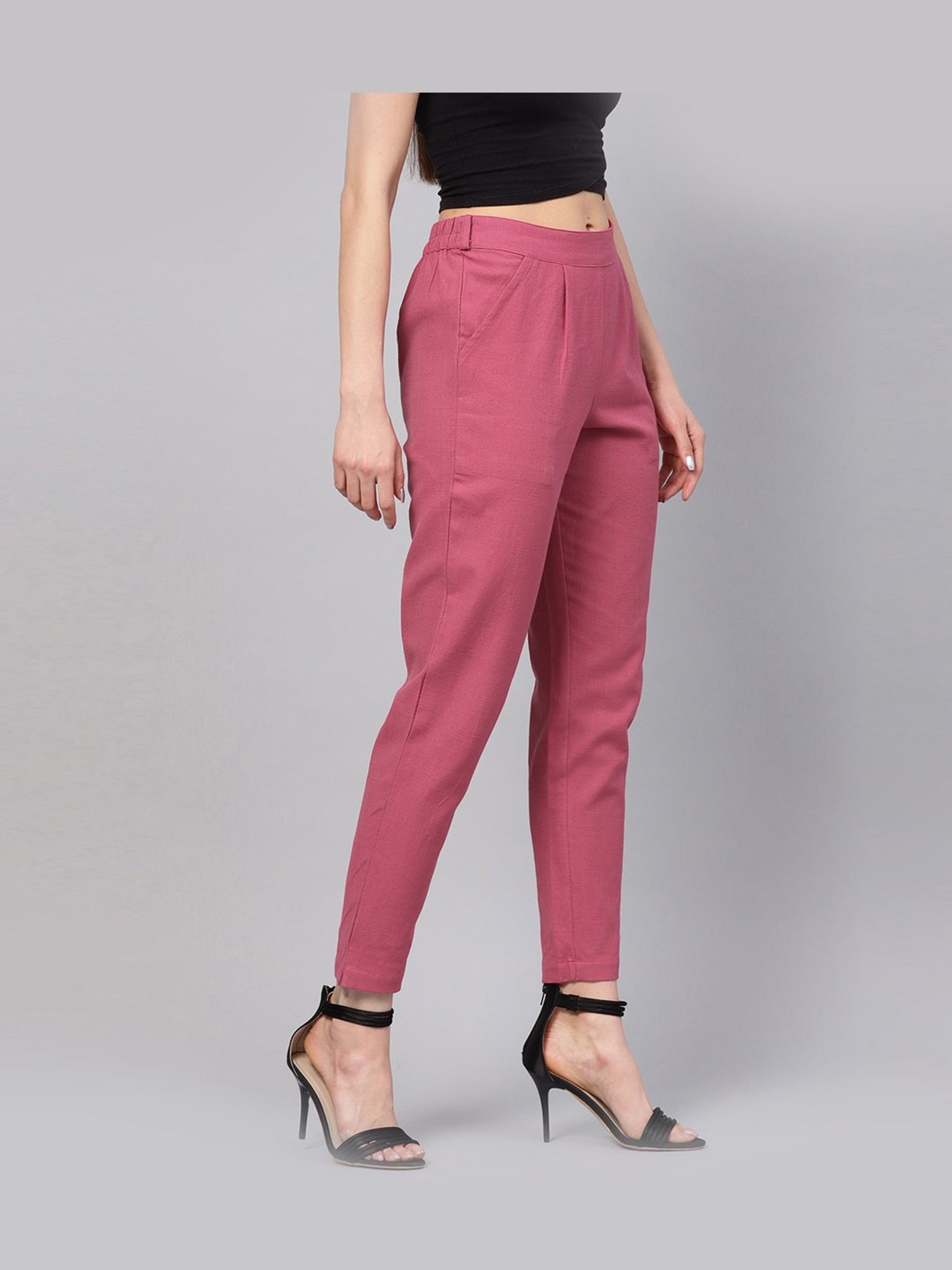 Jaipur Kurti Pink Cotton Pants