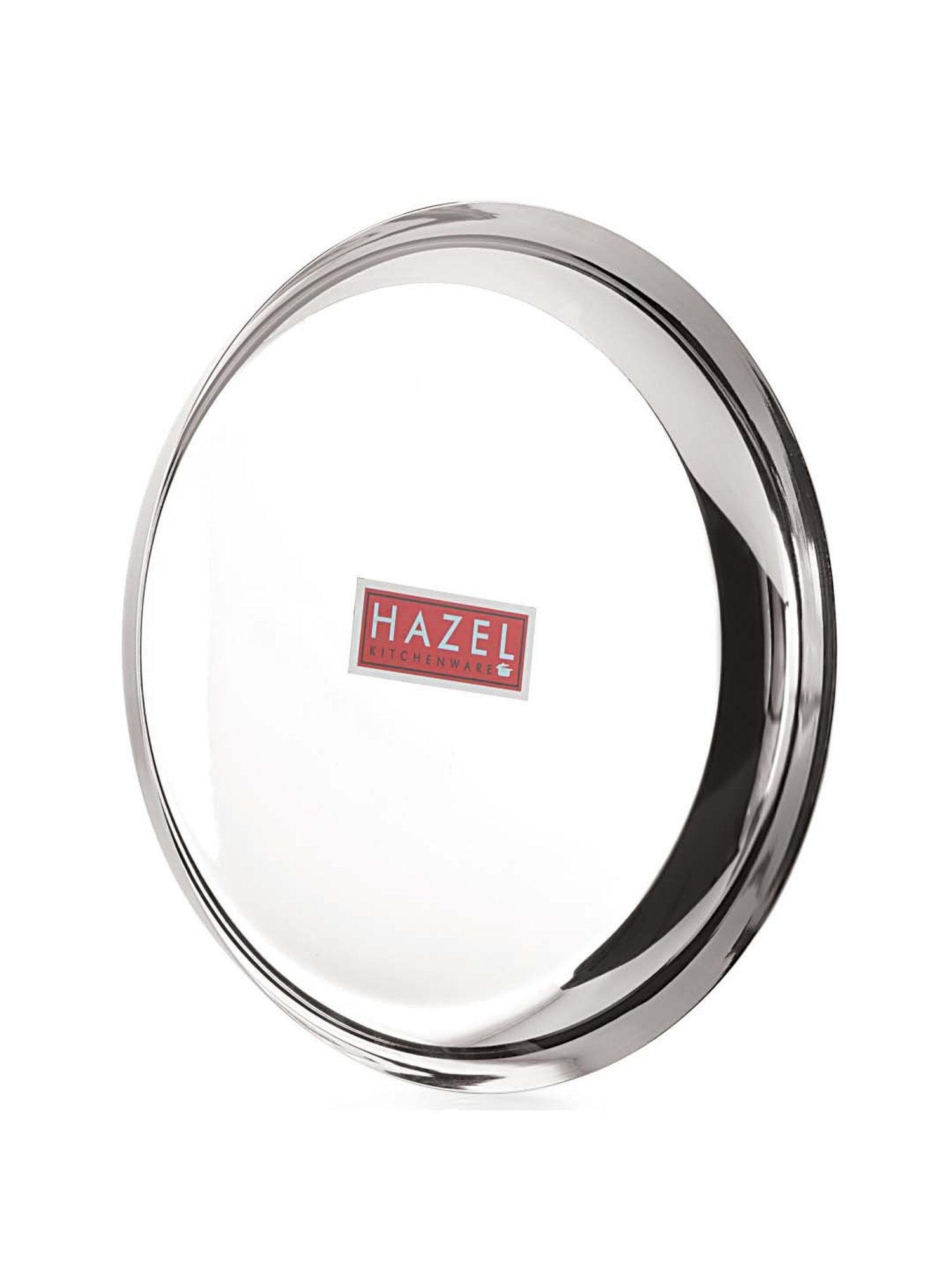 HAZEL Silver Stainless Steel 25 cm Medium Thali - Set of 1