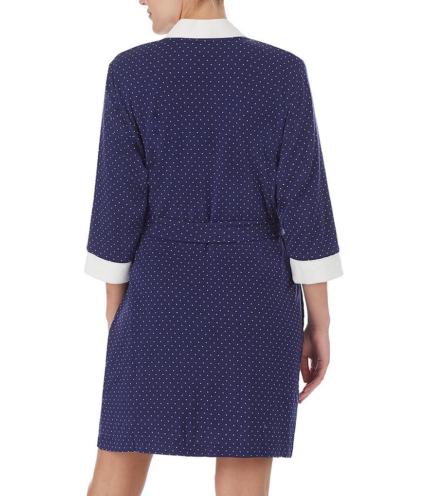 PJ Salvage Solid Ribbed Knit Long Wrap Robe