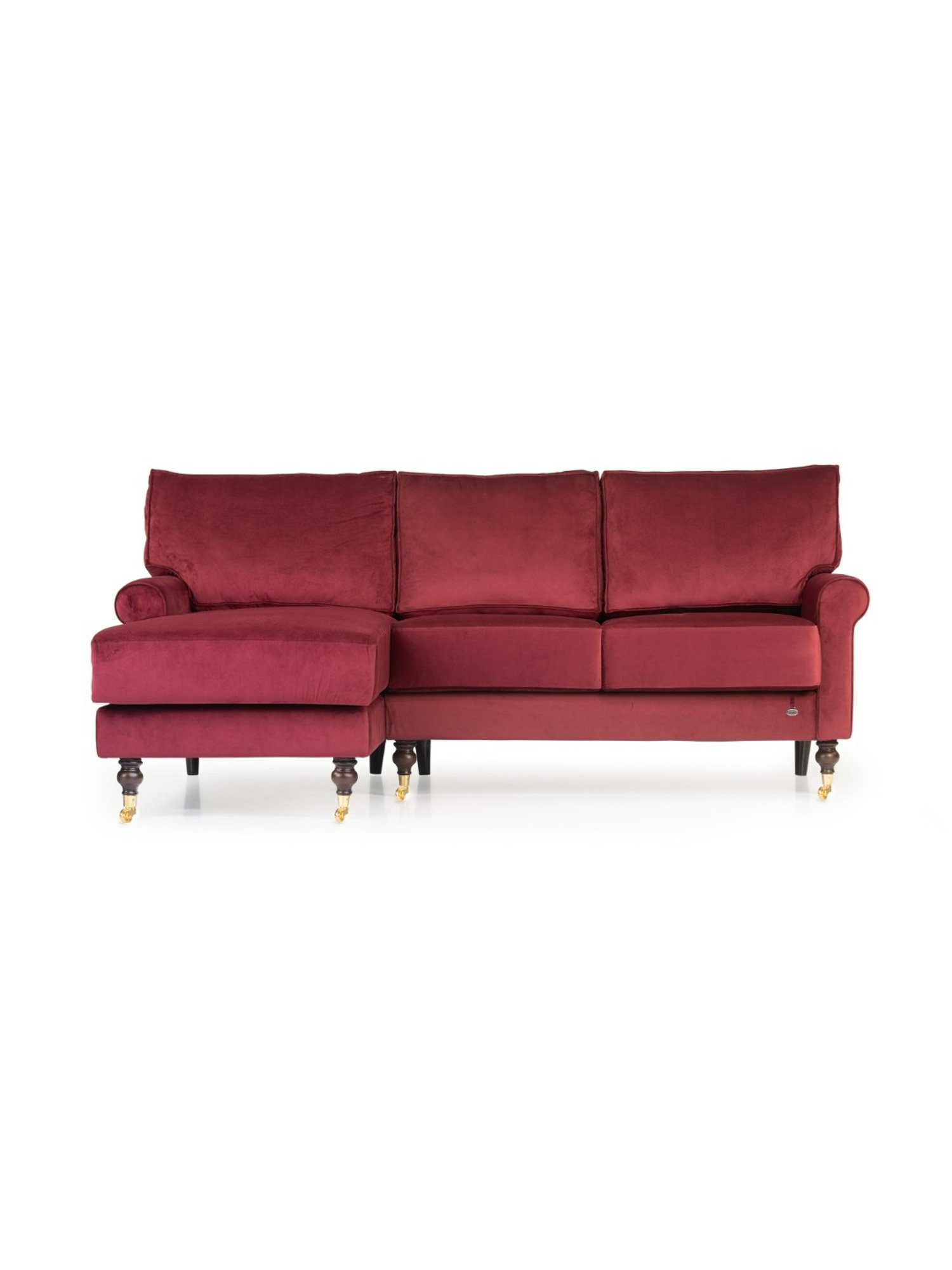 Durian Ruse X Odyssey Edit Modern Ruby Red Fabric L Shaped Sofa