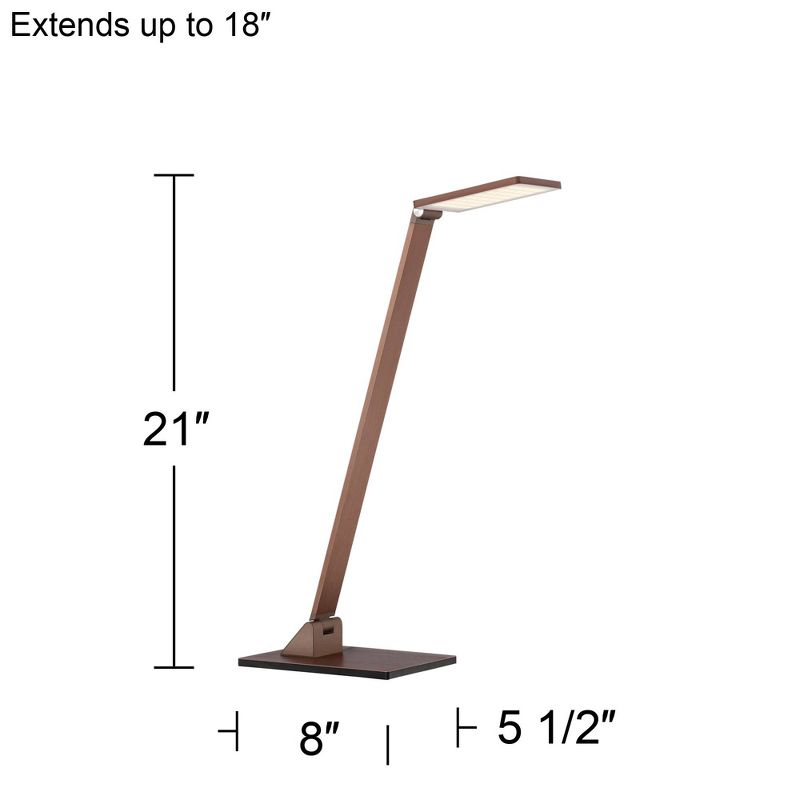 Possini Euro Design Modern Desk Table Lamp LED Touch On Off French Bronze Aluminum Metal Adjustable Head for Living Room Office