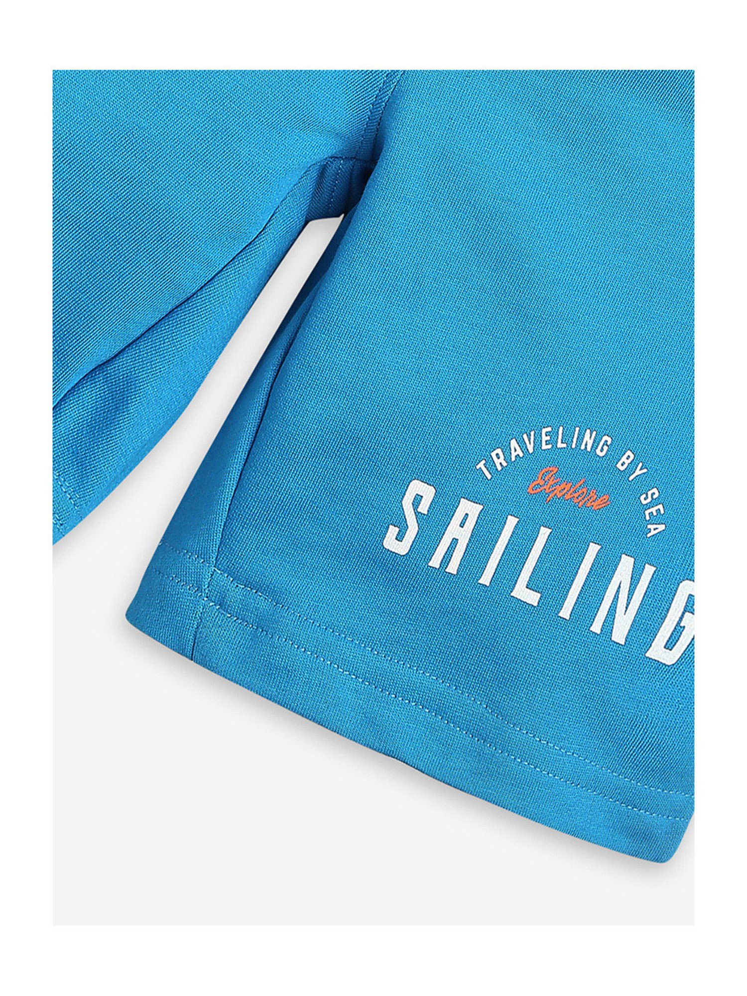 Ed-a-Mamma Kids Blue Printed Shorts