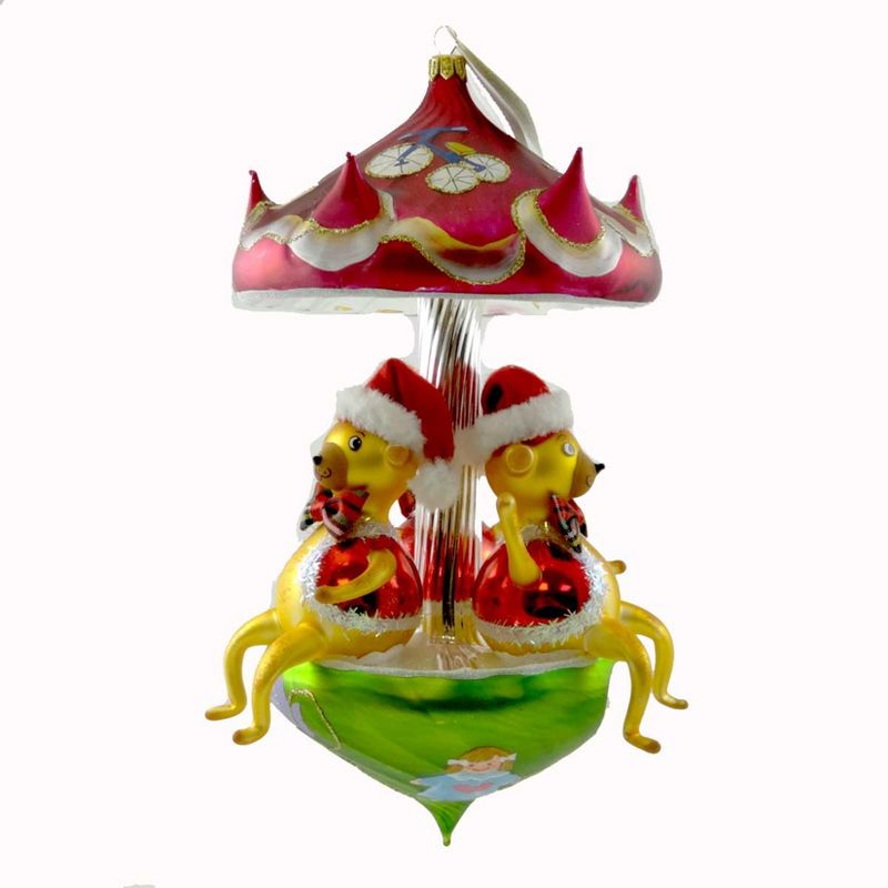 Laved Italian Ornaments Teddy Bear Carousel Christmas Ornament  -  Tree Ornaments