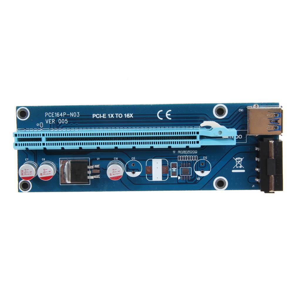 60cm USB 3.0 PCIe Riser Card PCI-E Express 1xTo 16x Extender Riser Card SATA 4PIN Power PCIe USB Adapter For BTC Mining Machine