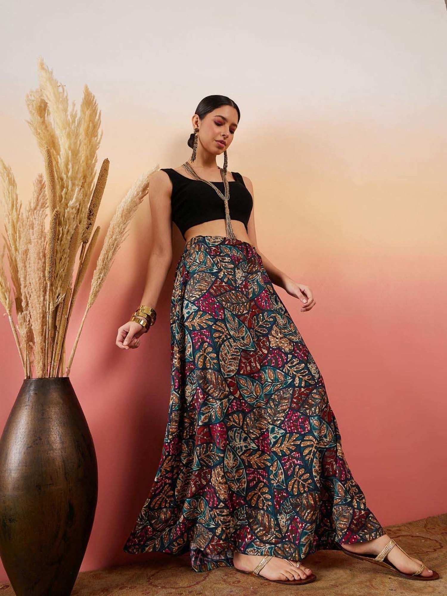 Inweave Multicolored Printed Skirt