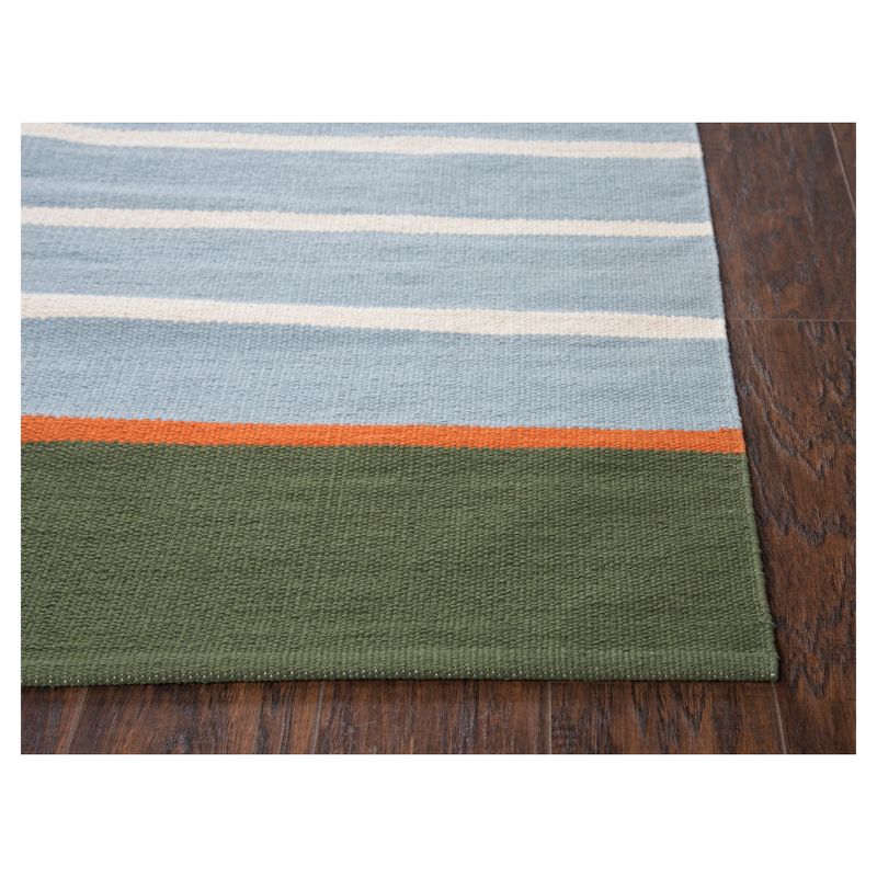 Green Multi Stripe Loomed Area Rug 4'X6' - Rizzy Home