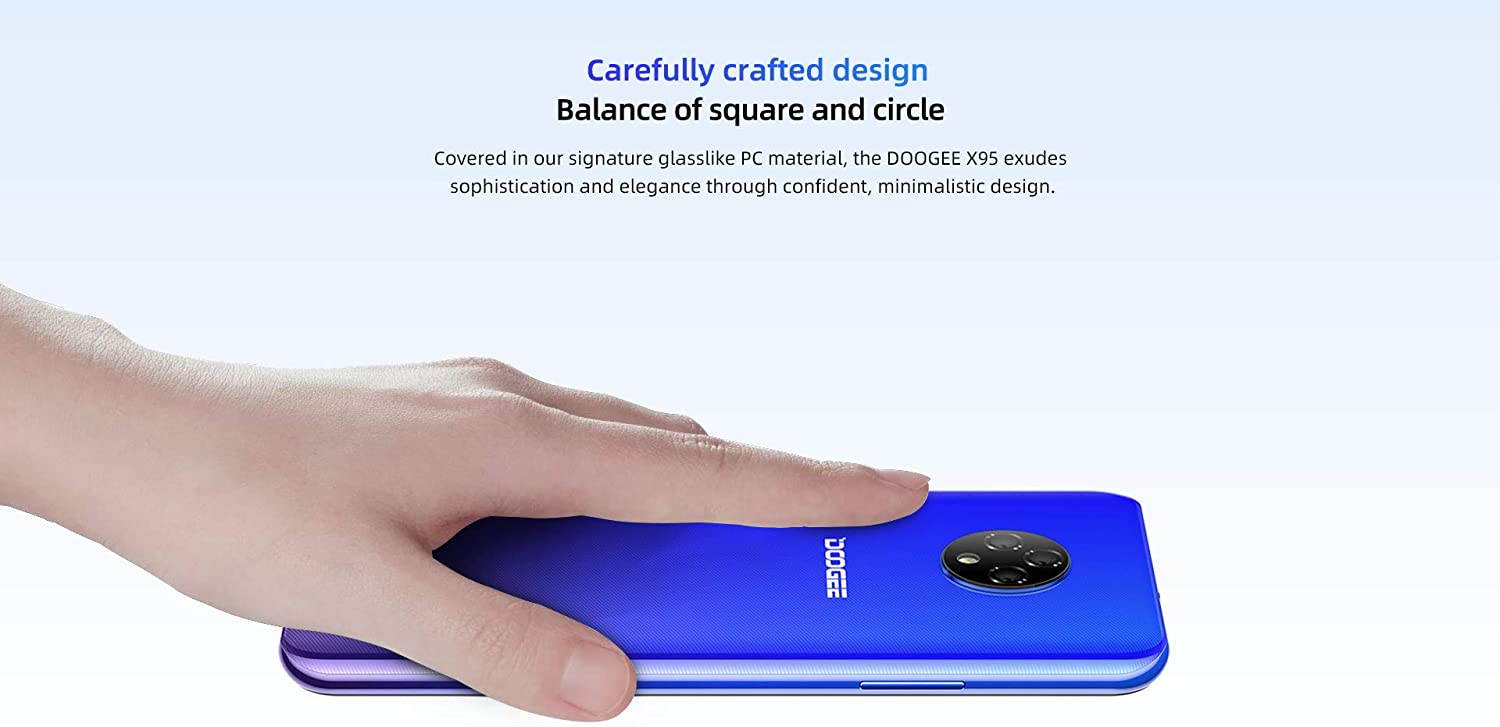 Moviles Libres,DOOGEE X95 Smartphone Libre 2020, 6.52 Pulgadas 19.5:9 HD+ Pantalla 4G Telefonos, 4350mAh, 13MP+2MP+2MP+5MP, Android 10.0 Smartphone, 16GB ROM,128GB SD, Dual SIM Face ID