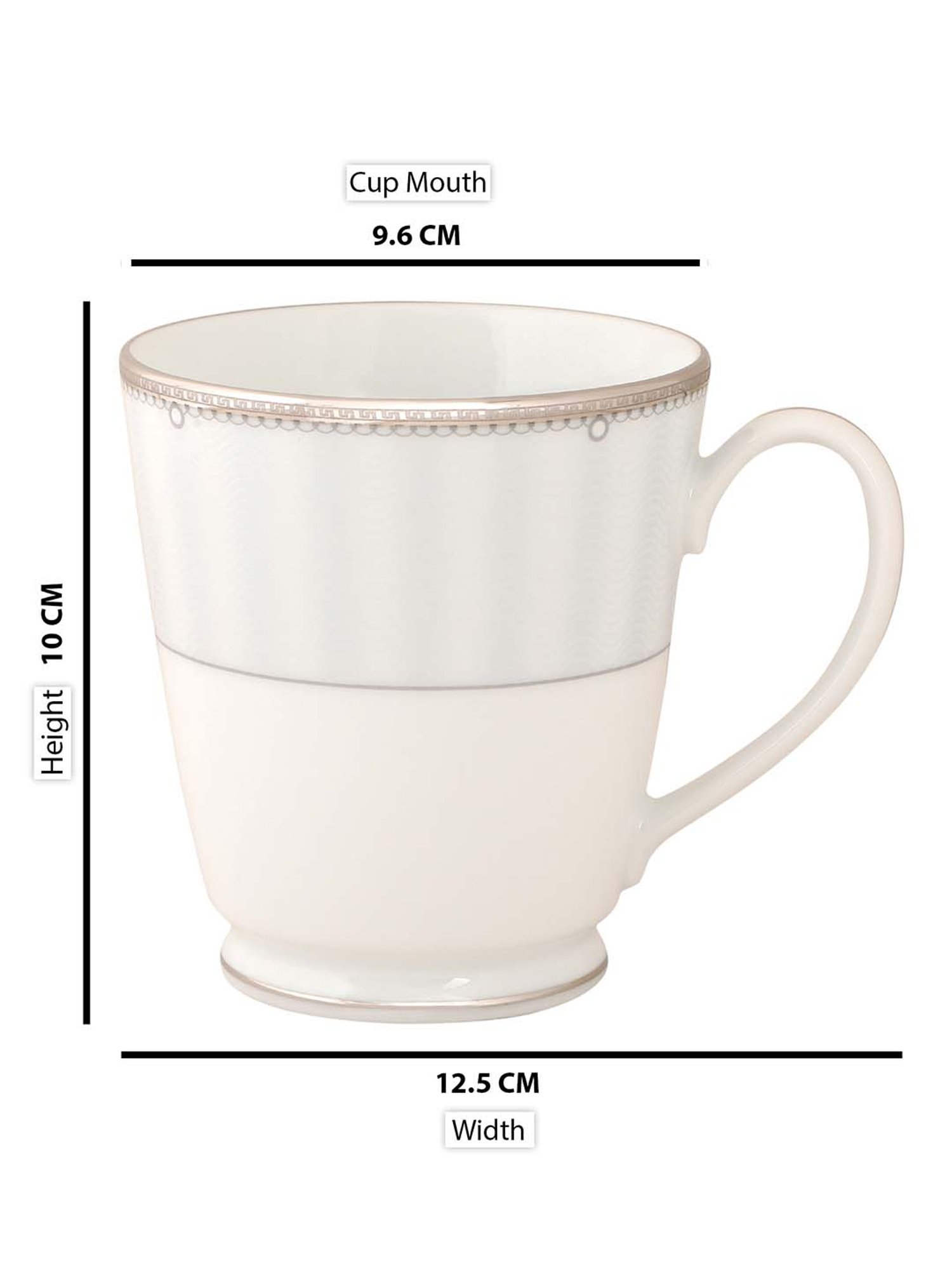 NORITAKE Hearth Off-White & Light Grey Porcelain Milk Mug (0.37 L) - Set of 1